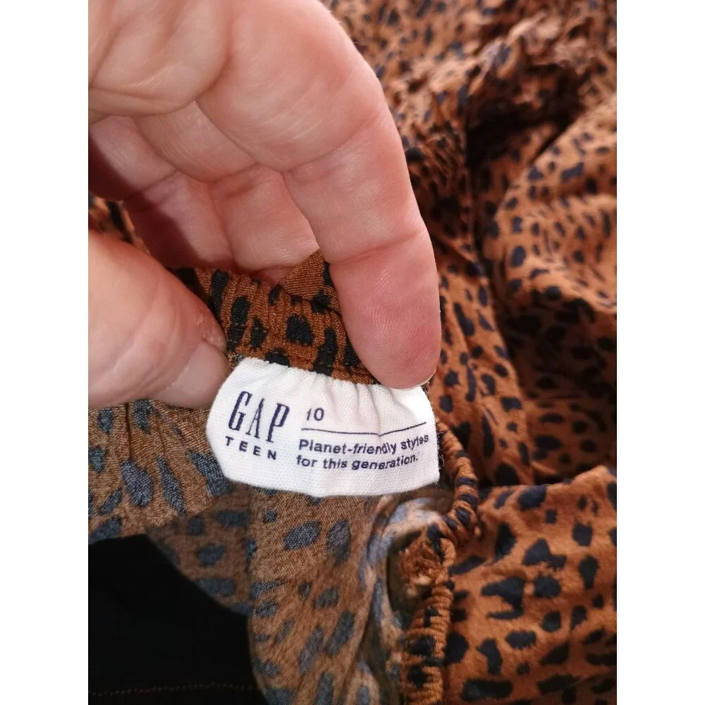 Gap Teen Animal Print‎ Long-Sleeve Dress Size 10 - EcoVero Fabric